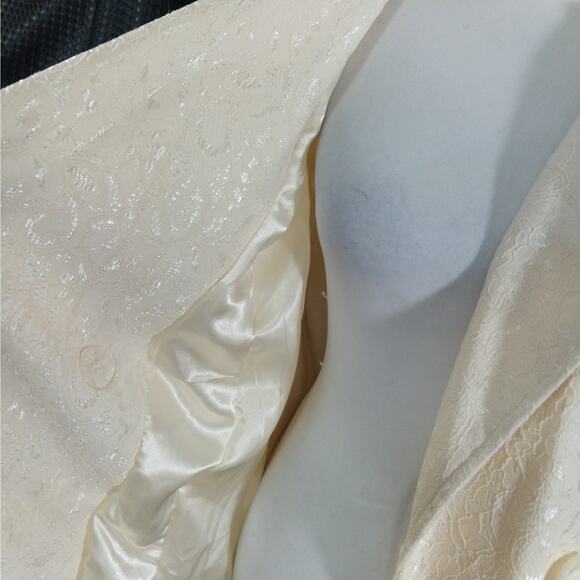 NWT@$100! ASHLEY STEWART! CREAM FLORAL PATTERNED SATIN BROCADE JACKET! SZ 18/20 - Picture 7 of 12